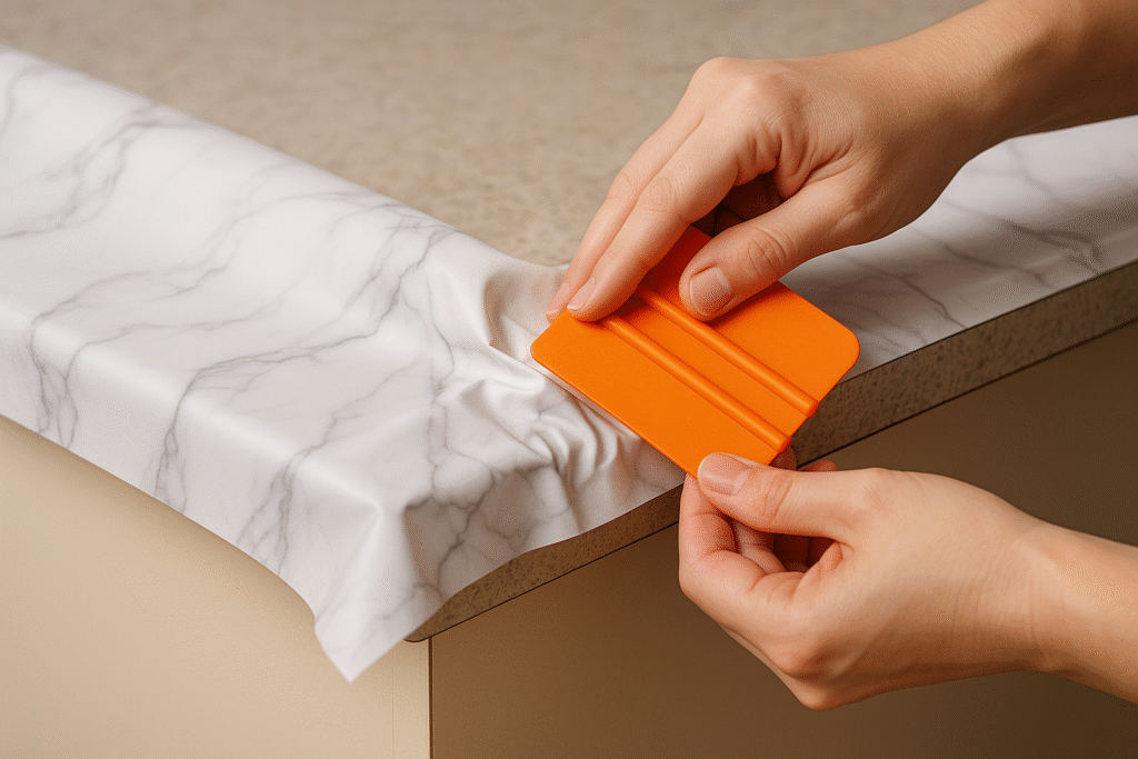 Renter-friendly countertop transformation without permanent changes