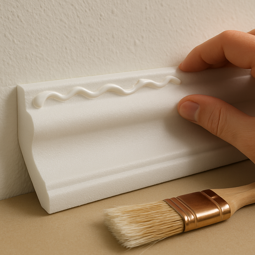 DIY crown molding installation for ceiling height illusion