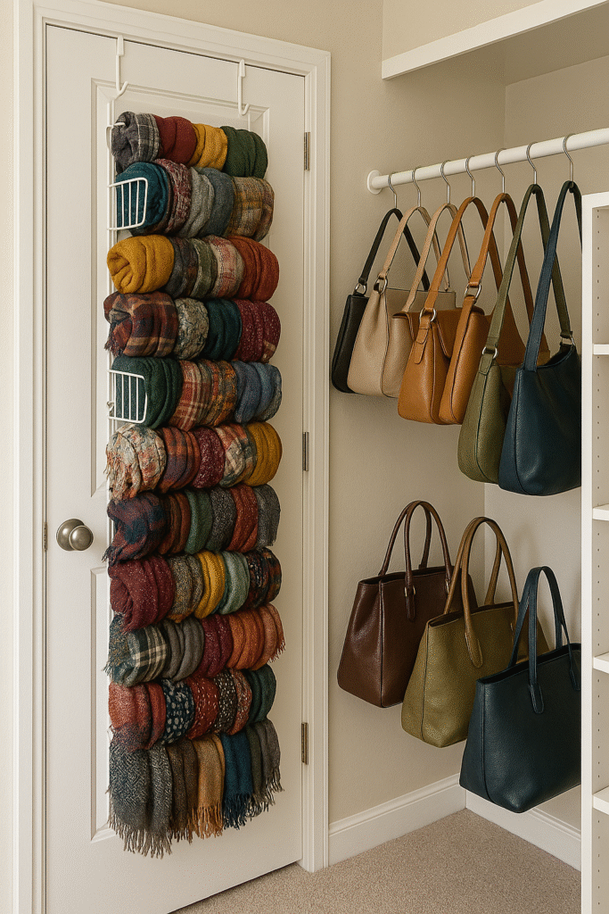 Maximized small closet storage with dollar store solutions