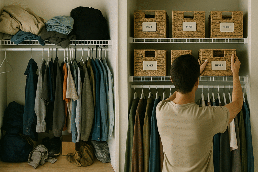 DIY closet makeover transformation under $100