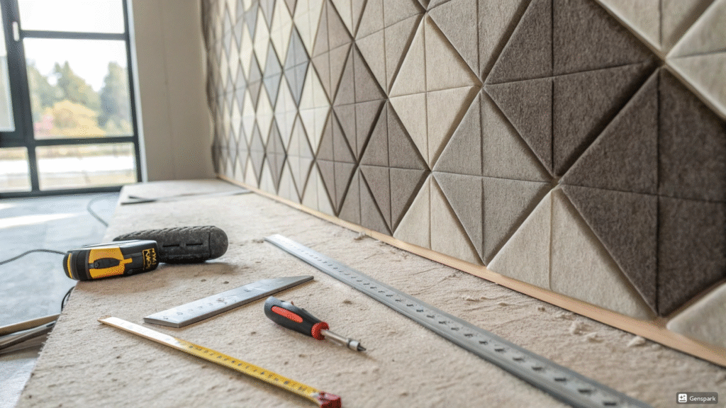 DIY wall fixes - acoustic panels and removable wallpaper for ugly walls